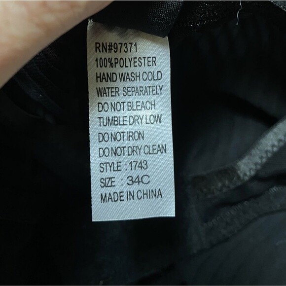 Vintage Donna L'oren Babydoll Bra Top 34C Black Pleated Chiffon Coquette flirty - Picture 10 of 10